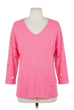 NEW ANGEL cut-out sleeve pocket top in fuchsia
